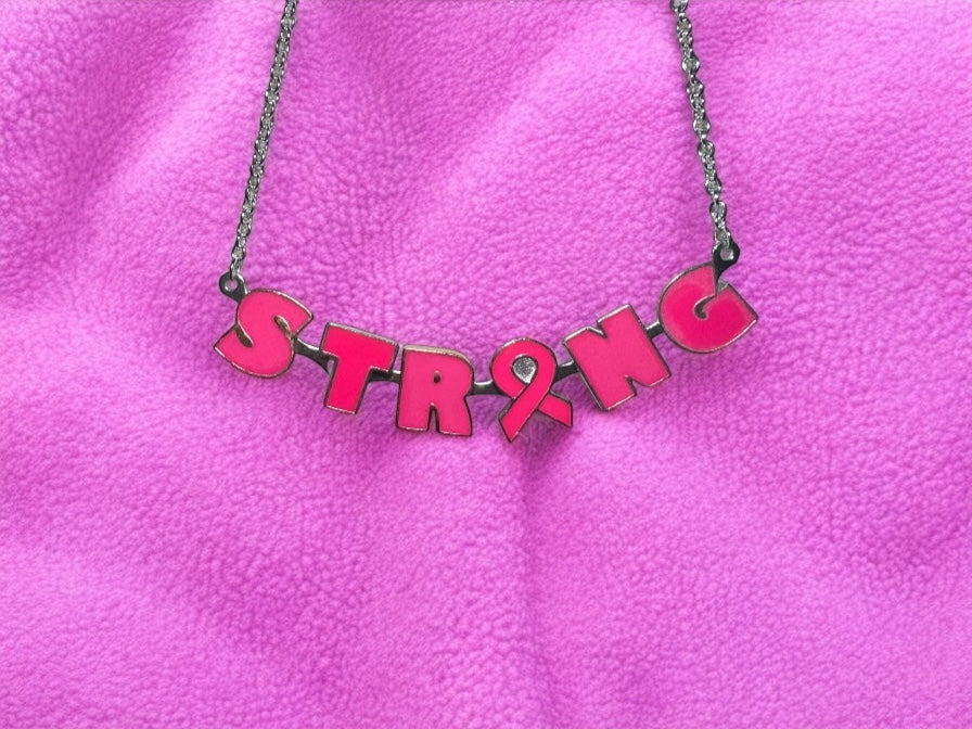 Fight like a girl, breast cancer survivor, necklace